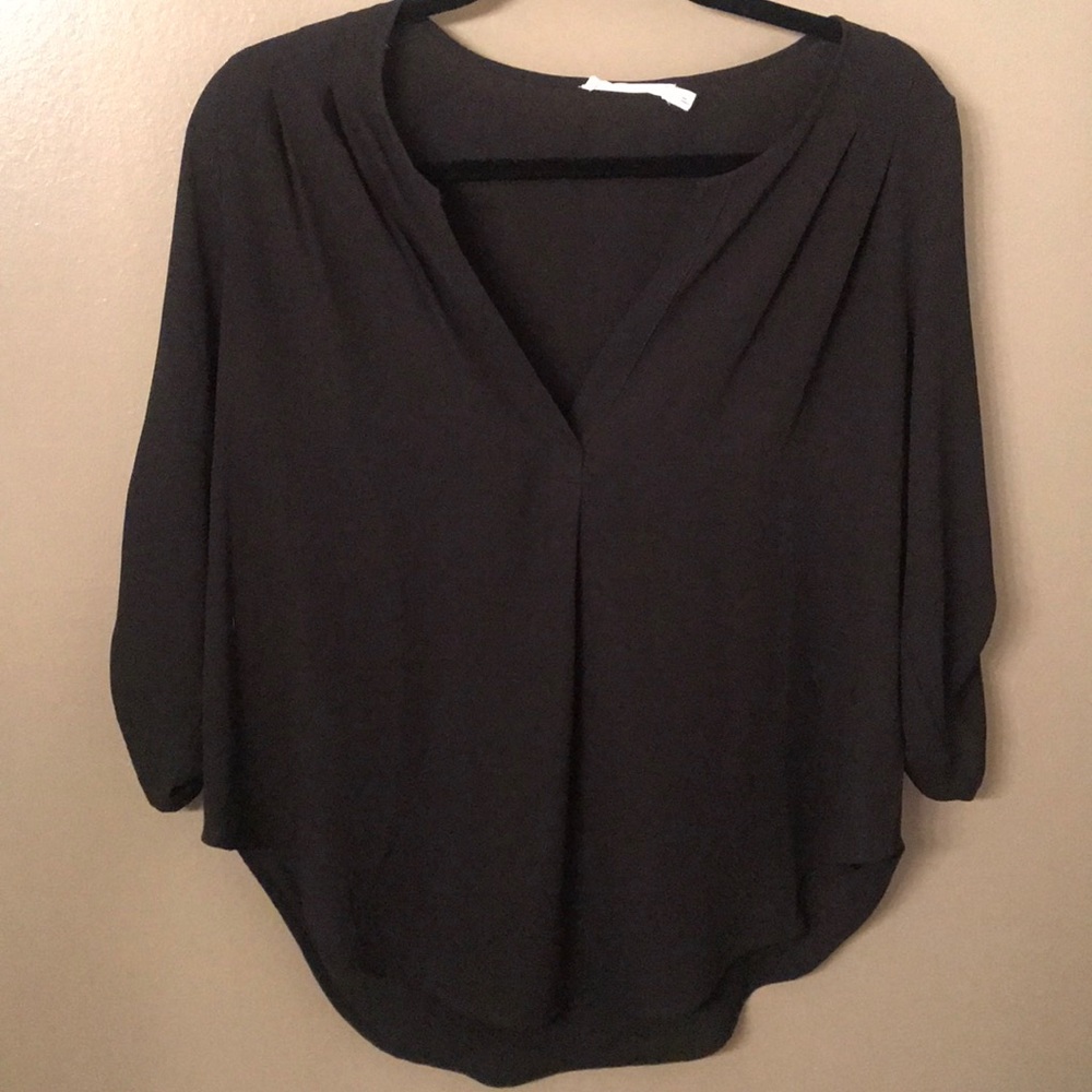 Lush 3/4 Sleeve Blouse Black